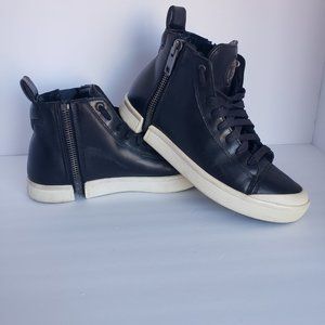 Diesel Shoes Mens 9 black Leather S-Nentish High Top Zip around Andorra Bordeaux